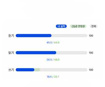 영역별 학습 분석 예시